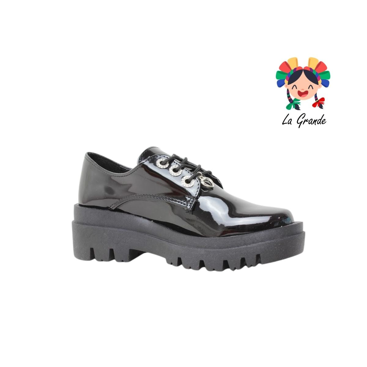 2003 YUL Negro Charol Zapato Casual para Dama
