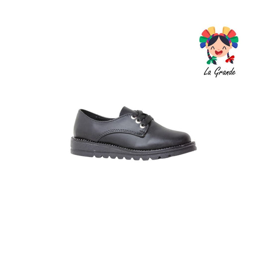 2006 YUL Negro Cabra Zapato Casual con Brillos para Niña