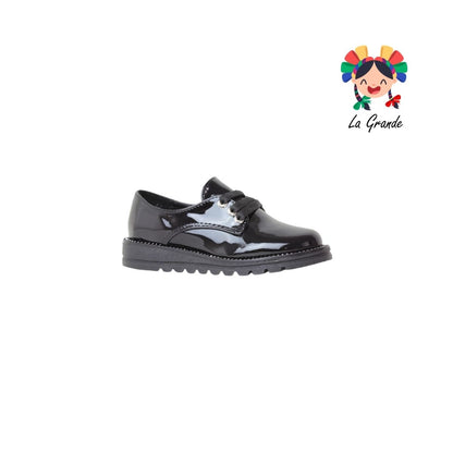 2006 YUL Negro Charol Zapato Casual con Brillos para Niña