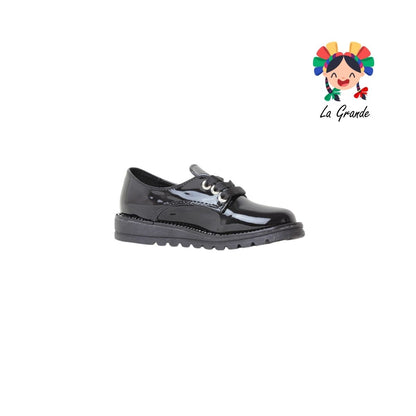 2006 YUL Negro Charol Zapato Casual con Brillos para Niña