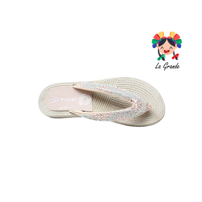 200 WILDCAT Oro Rosado Sandalia con Pedreria para Dama