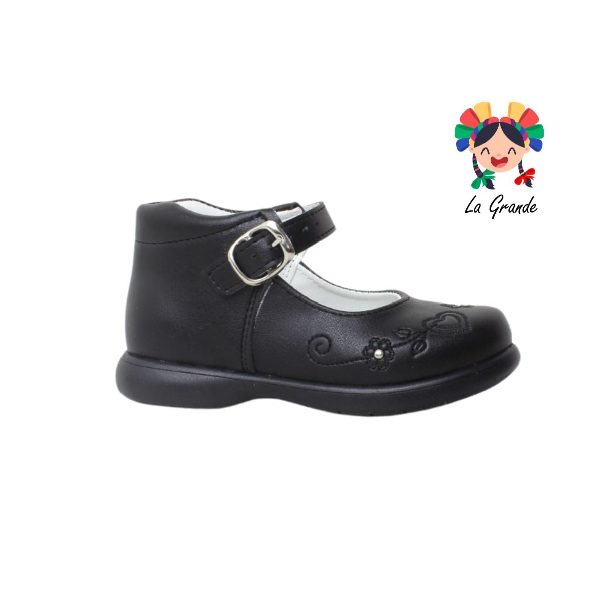 201-291 CLEO Negro Sint Zapato Escolar para Niña