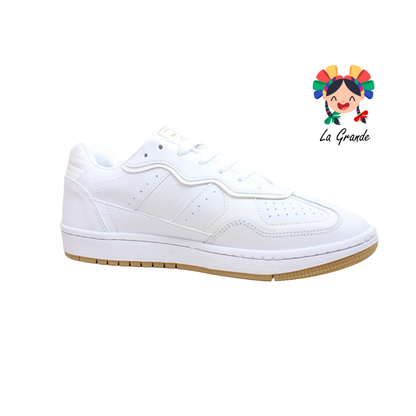 MY012 APOORT Blanco Piel Tenis Casual para Dama, Joven y Caballero