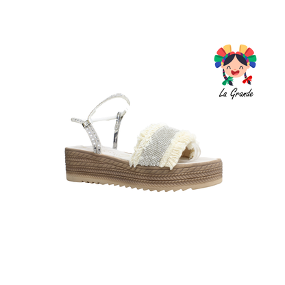 201 WILDCAT Beige Napa Sandalia Casual para Dama