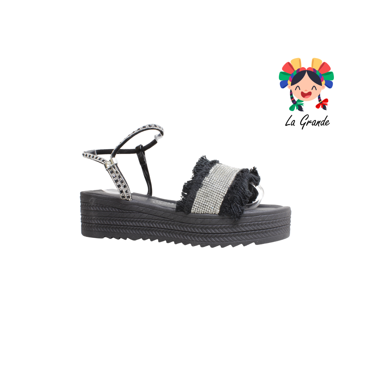 201 WILDCAT Negro Napa Sandalia Casual para Dama