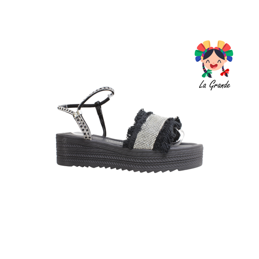 201 WILDCAT Negro Napa Sandalia Casual para Dama