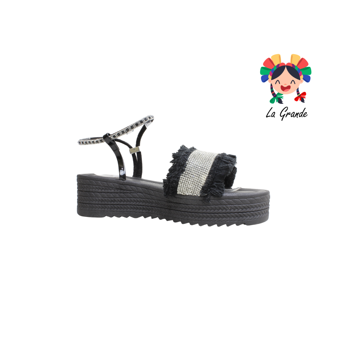 201 WILDCAT Negro Napa Sandalia Casual para Dama