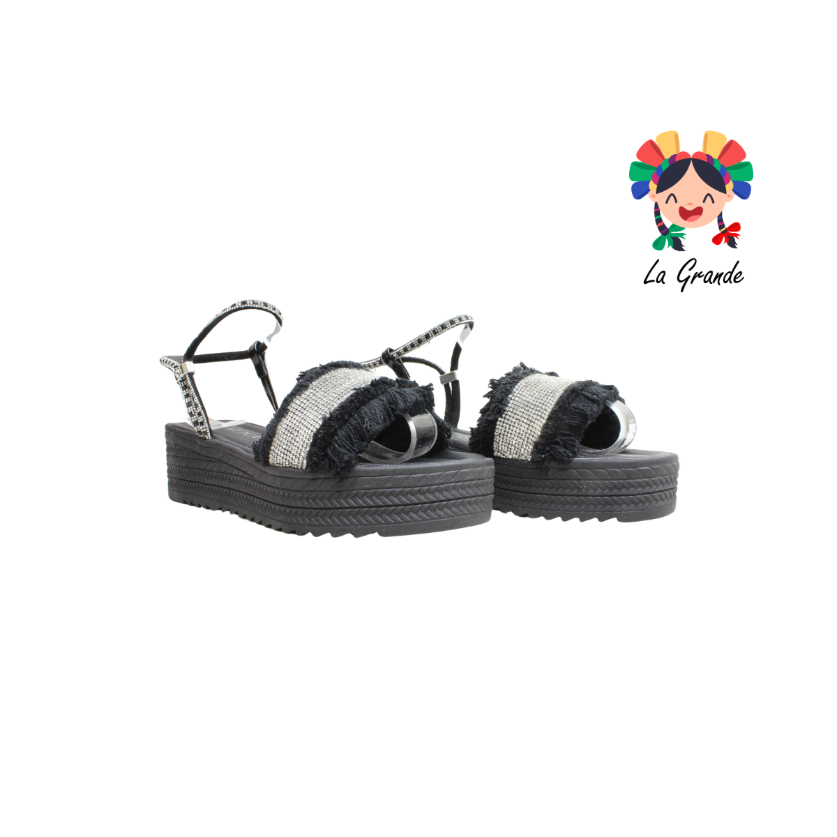 201 WILDCAT Negro Napa Sandalia Casual para Dama