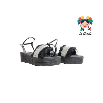 201 WILDCAT Negro Napa Sandalia Casual para Dama