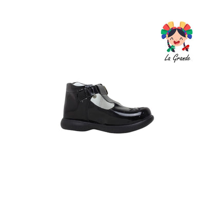 202-372 CLEO Negro Charol Zapato Escolar para Niña