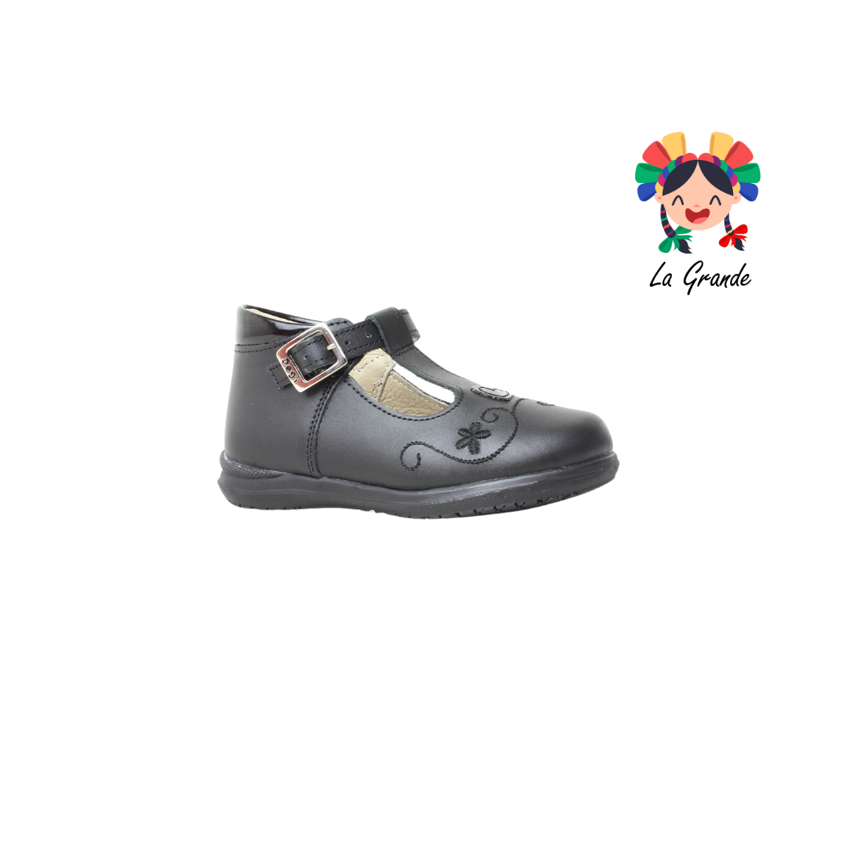 2020 DOGI Negro Piel Zapato para Niña