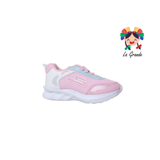 2020 WINS Cielo Bco Rosa Tenis Deportivo para Niña