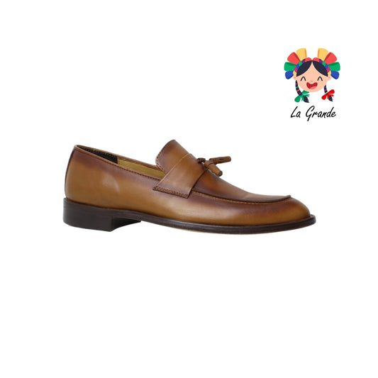 109 GARDEL Coñac Atanado Piel Zapato Mocasin para Caballero