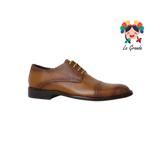 102 GARDEL Coñac Atanado Piel Zapato para Caballero