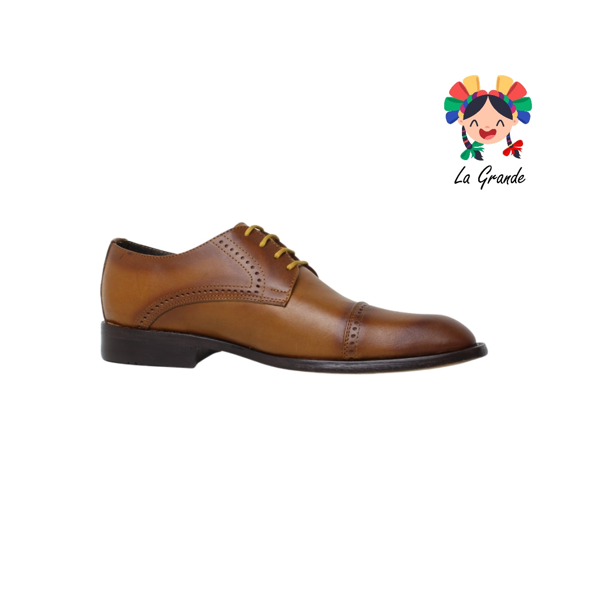 102 GARDEL Coñac Atanado Piel Zapato para Caballero