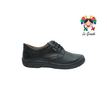 5041 DOGI Negro Piel Zapato Escolar para Niño y Joven