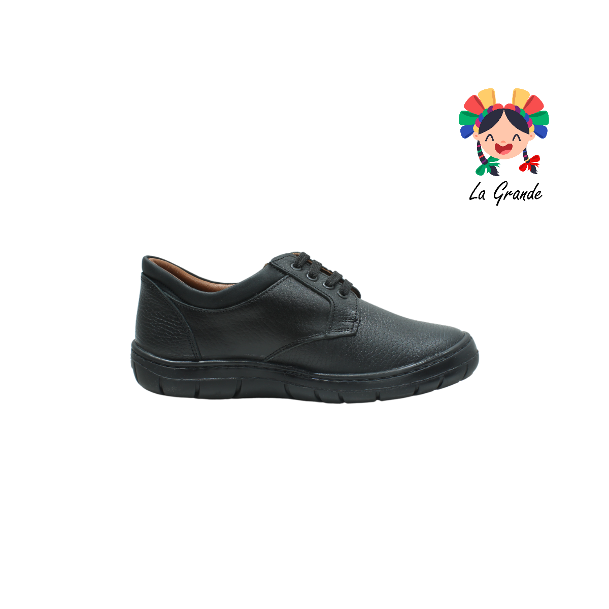 5041 DOGI Negro Piel Zapato Escolar para Niño y Joven