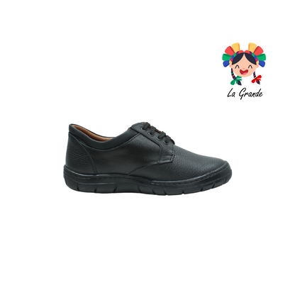 5041 DOGI Negro Piel Zapato Escolar para Niño y Joven