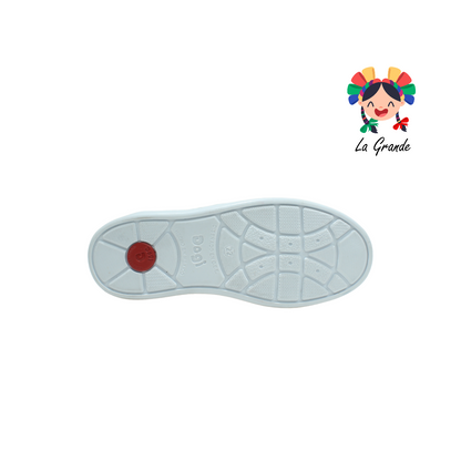 7277 DOGI Blanco Piel Tenis Escolar para Niña, Niño, Dama y Joven