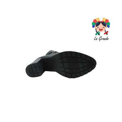 90425 DAVINA Negro Piel Bota Casual con Herraje para Dama