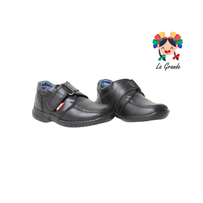 2024 MAXI WELL Negro Piel Zapato Escolar para Niño