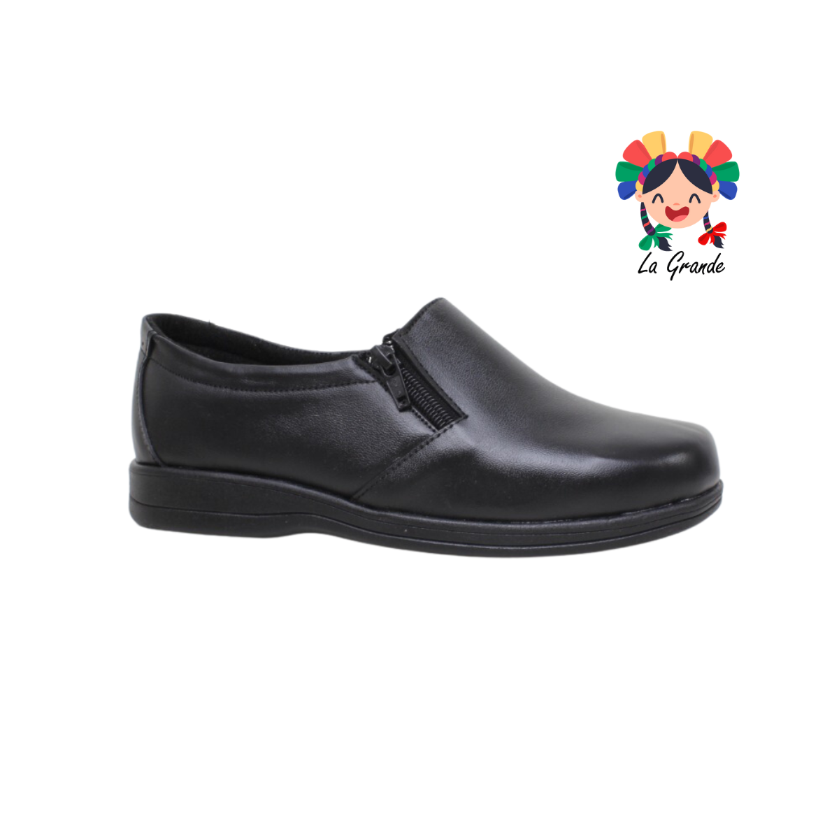 2025 NUBE Negro Piel Zapato Confort para Dama