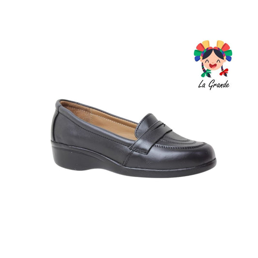 2033 MAXI CONFORT Negro Piel Zapato Casual para Dama