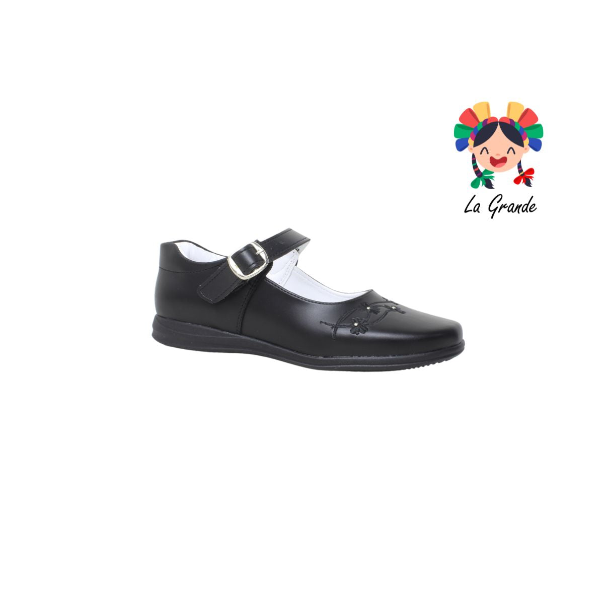 203 ADES Negro Napa Zapato Escolar para Niña y Dama