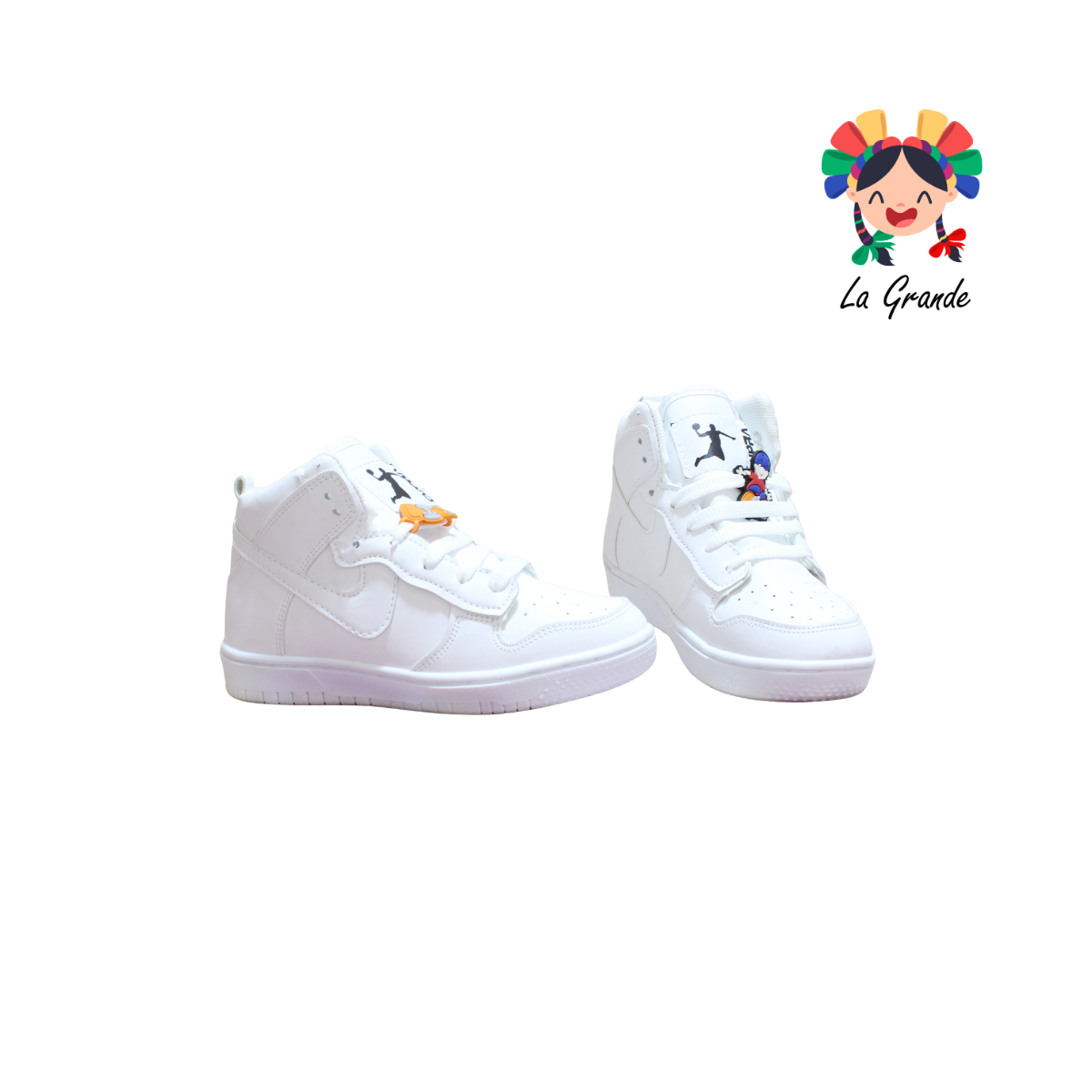 912 CUPRA Blanco Blanco Sintético Tenis Escolar Para Niña y Niño