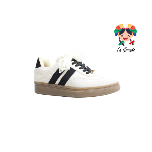 203 WILDCAT Latte Negro Tenis Casual para Dama