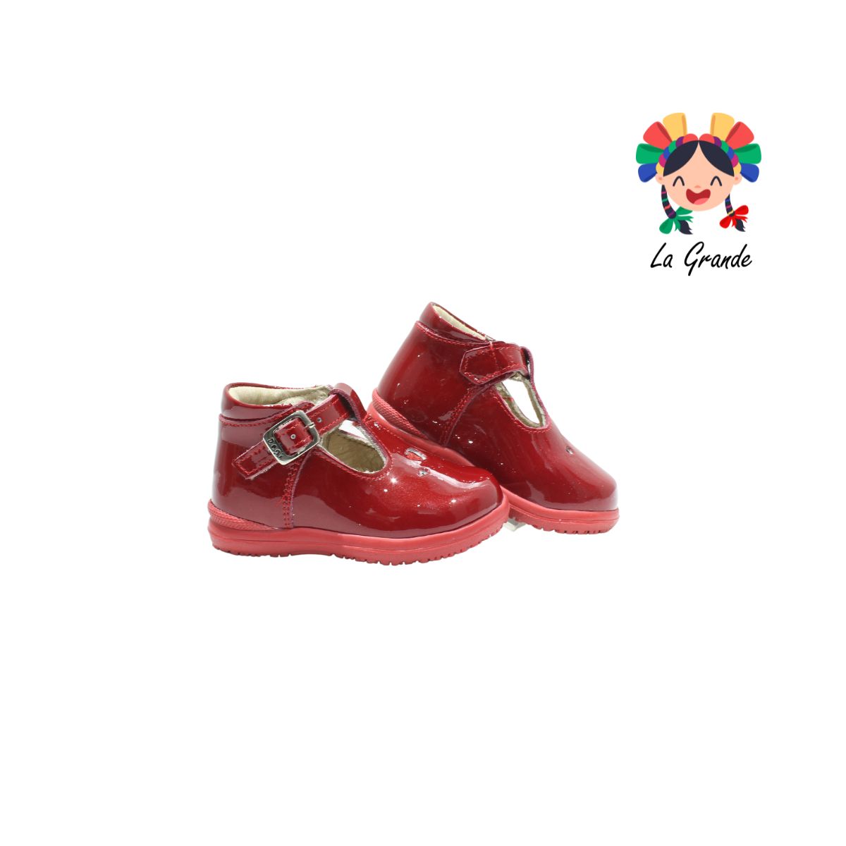 2040 DOGI Rojo Piel Charol Zapato Casual para Bebé