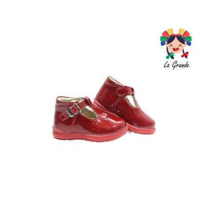 2040 DOGI Rojo Piel Charol Zapato Casual para Bebé