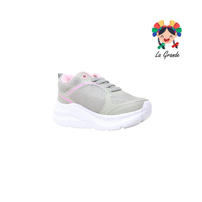 2040 TEAM PRAISE Gris Claro Rosa Tenis Deportivo para Niña