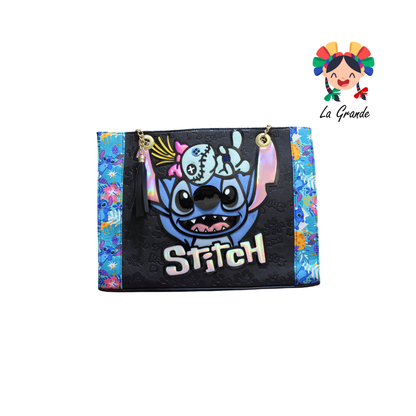 038 Ohana LUCCIANA Bolsa En Color Azul  Cuadrada Con Cadena Para Dama