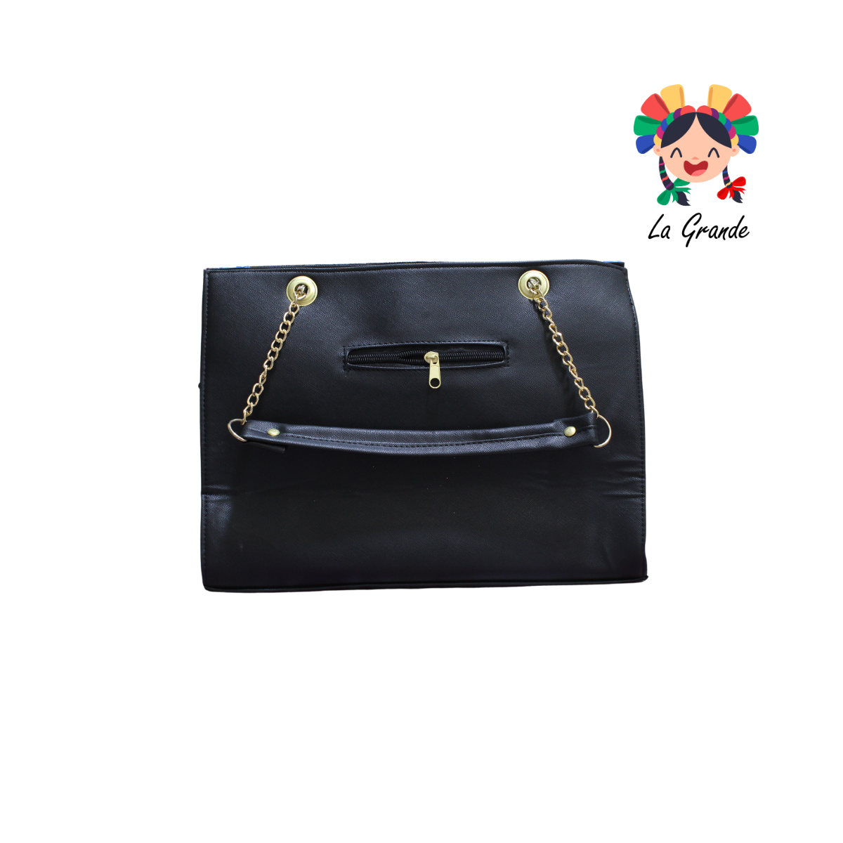 038 Ohana LUCCIANA Bolsa En Color Azul  Cuadrada Con Cadena Para Dama
