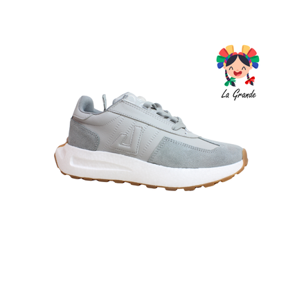 5025 APOORT Gris Piel Tenis Deportivo para Dama, Joven