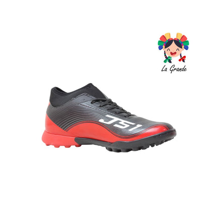 2062 JUNION Ngo Rojo Bco Sintético Tenis de Fútbol Rápido para Dama, Jóven y Caballero