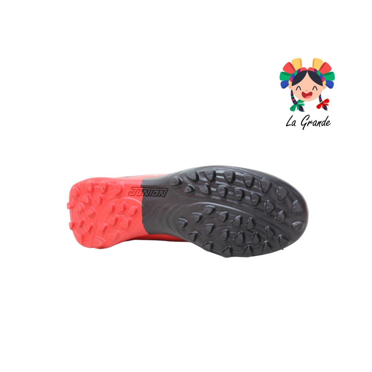 2062 JUNION Ngo Rojo Bco Sintético Tenis de Fútbol Rápido para Dama, Jóven y Caballero