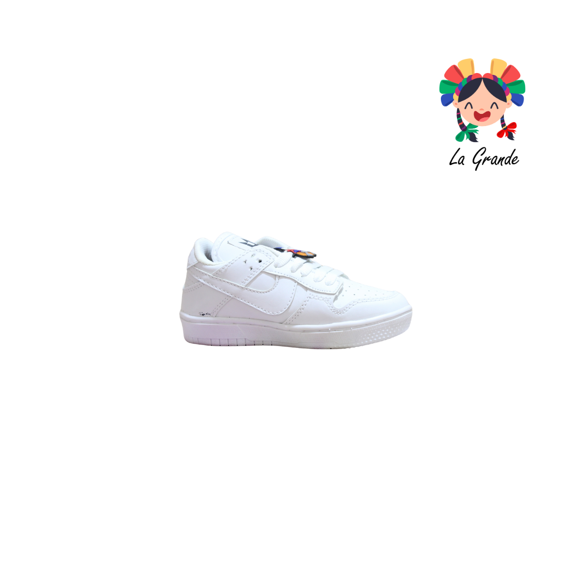 824 CUPRA Blanco Blanco Sintético Tenis Escolar Para Niña y Niño