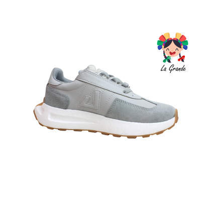 5025 APOORT Gris Piel Tenis Deportivo para Dama, Joven