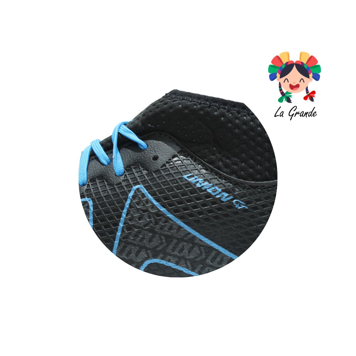 2080M UNION Negro Pastel Tenis de Fútbol Rápido para Joven y Dama