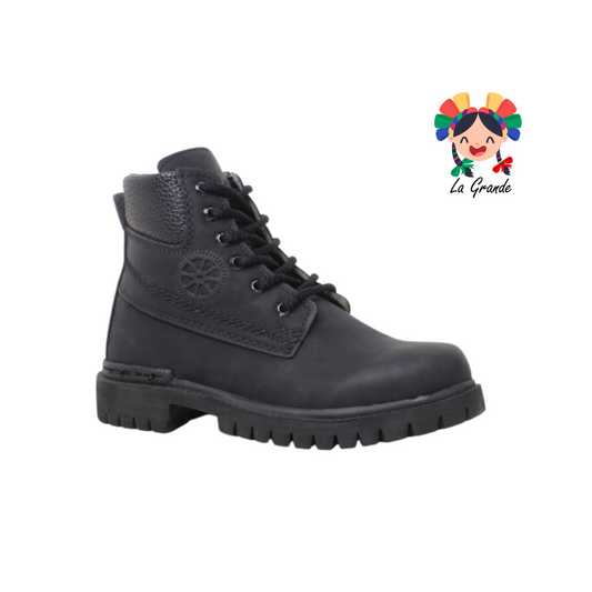 208 KOMANDER Negro Sint Bota Casual para Niño, Dama y Joven