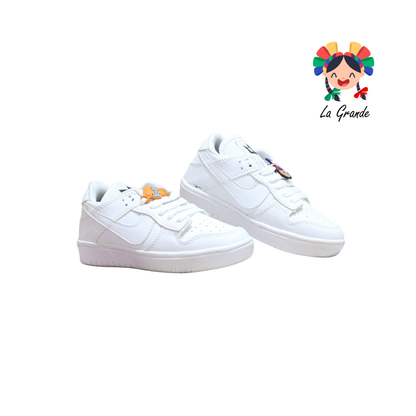 824 CUPRA Blanco Blanco Sintético Tenis Escolar Para Niña y Niño