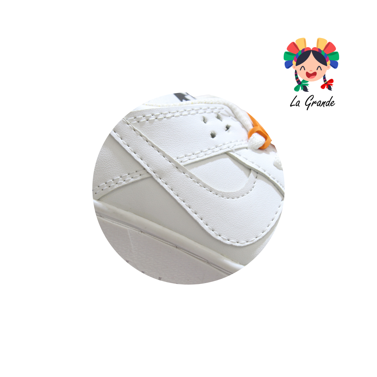 824 CUPRA Blanco Blanco Sintético Tenis Escolar Para Niña y Niño