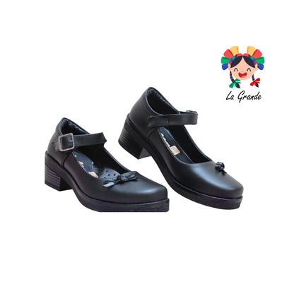 102 DULCE CEREZA Negro Sintético Zapato Escolar para Niña y Dama