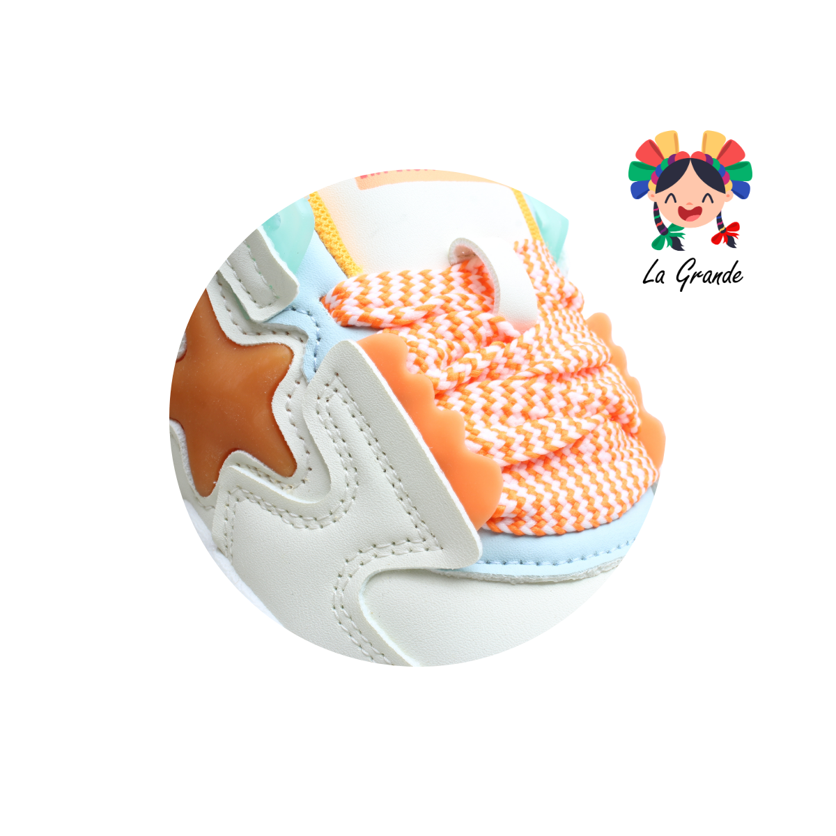 2316B-1C FOSUM Beige Naranja Sint Tenis Casual para Dama