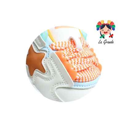 2316B-1C FOSUM Beige Naranja Sint Tenis Casual para Dama