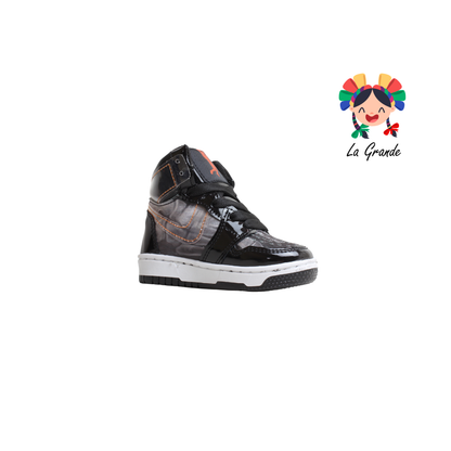 21000 PAOLA RAMIREZ Negro Charol Tenis Casual para Bebe