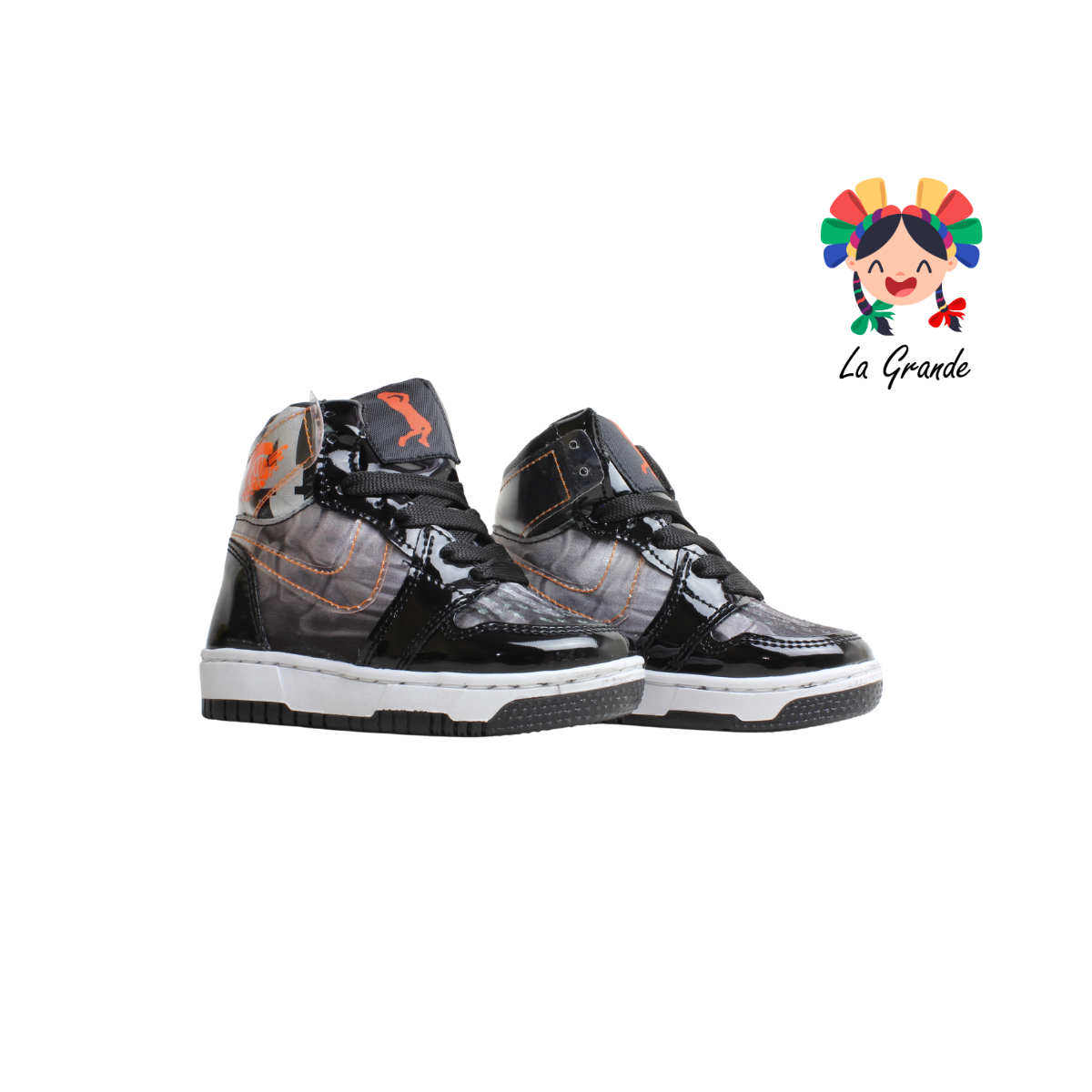 21000 PAOLA RAMIREZ Negro Charol Tenis Casual para Bebe