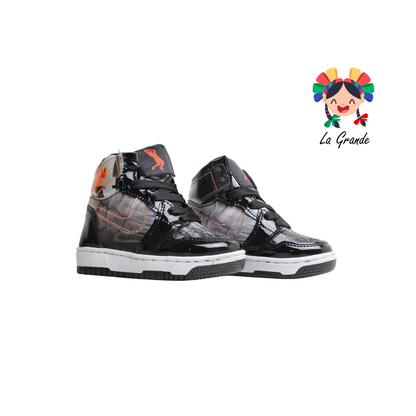 21000 PAOLA RAMIREZ Negro Charol Tenis Casual para Bebe
